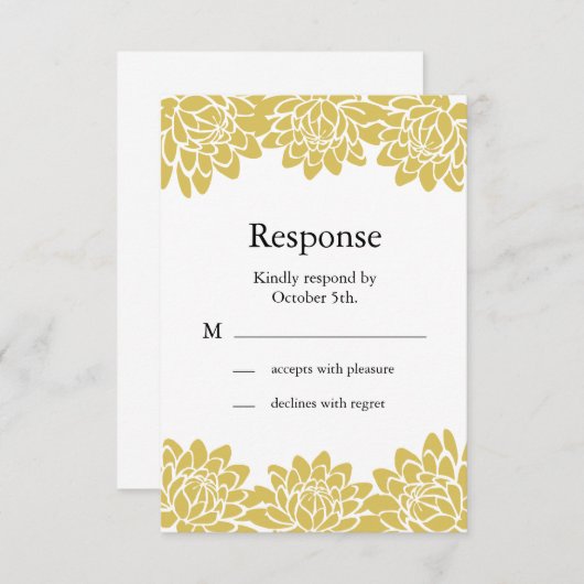 Floral en Moderne RSVP (Voorkant / Achterkant)