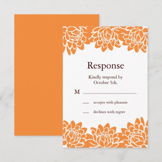 Floral en Moderne RSVP (Voorkant / Achterkant)