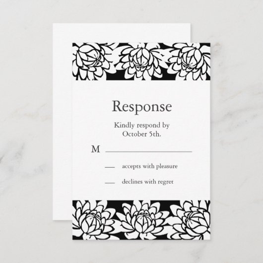 Floral en Moderne RSVP (Voorkant / Achterkant)