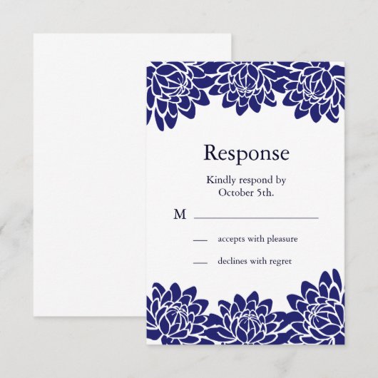 Floral en Moderne RSVP (Voorkant / Achterkant)