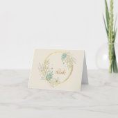 Floral en olievlek in goudLijst Bedankkaart (Voorkant)