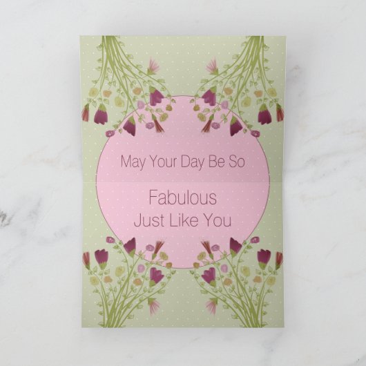 Floral en Polka Dot Kaart (Binnen)