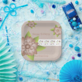 Floral en Polka Dot Papieren Bordje (Feest)