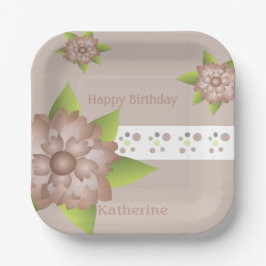 Floral en Polka Dot Papieren Bordje