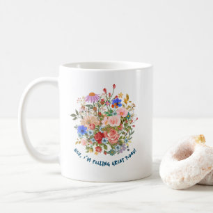 Floral en slogan koffiemok
