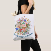 Floral en slogan tote bag (Dichtbij)