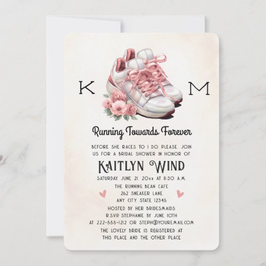Floral en Sneakers Runner thema Vrijgezellenfeest Kaart (Voorkant)