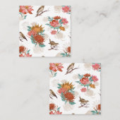 Floral en Sparrow Vierkante Visitekaartje (Voorkant / Achterkant)