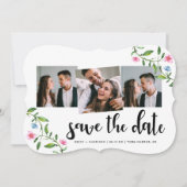 Floral en Stippen bruiloft Save The Date (Voorkant)
