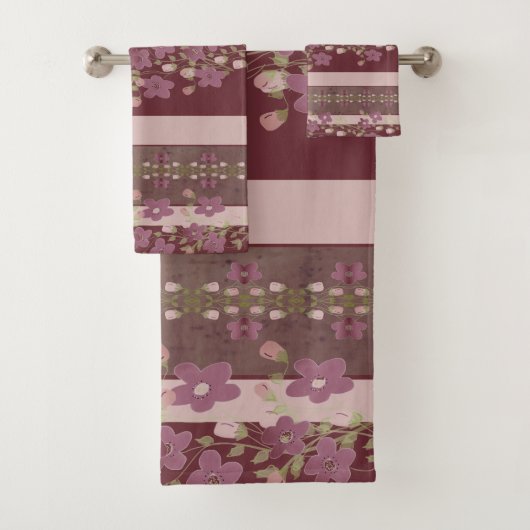 Floral en Stripe gemengde handdoeken (Insitu)