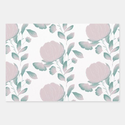 Floral en vlinder inpakpapier vel (Voorkant)