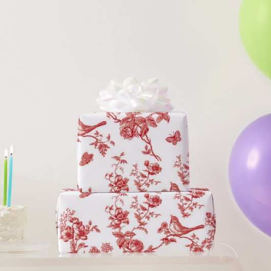 Floral en Vogel Toile Cadeaupapier (Feestgeschenken)