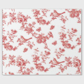 Floral en Vogel Toile Cadeaupapier (Vlak)