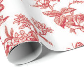 Floral en Vogel Toile Cadeaupapier (Rol Hoek)
