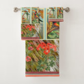 Floral en vogels bad handdoek (Insitu)