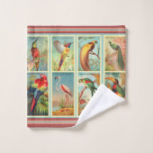 Floral en vogels bad handdoek (Wasdoekje)
