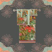 Floral en vogels bad handdoek