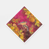 Floral en vogelsoorten Oranje, rood, geelbruin Servet (Hoek)