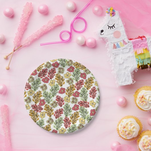 Floral en wijnstokken in Valencia Papieren Bordje (Feest)