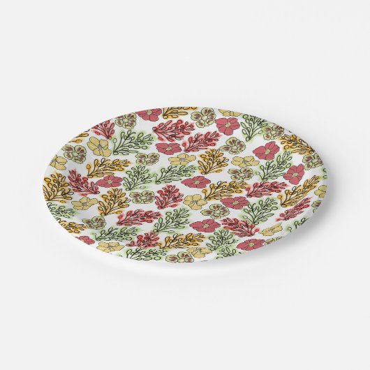 Floral en wijnstokken in Valencia Papieren Bordje (Gekanteld)