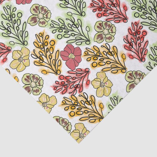 Floral en wijnstokken in Valencia Tissuepapier (Detail)