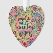  Floral "En zo begint het avontuur" Ornament (voorkant)