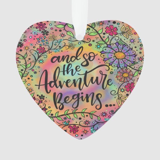  Floral "En zo begint het avontuur" Ornament (voorkant)