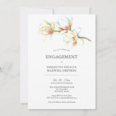 Floral Engagement Party Invitations Waterverf Kaart (Voorkant)
