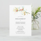 Floral Engagement Party Invitations Waterverf Kaart (Staand voorkant)