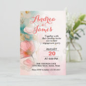 Floral Engagement Party Kaart (Staand voorkant)