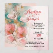 Floral Engagement Party Kaart (Voorkant / Achterkant)