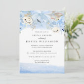 Floral Engagement Party voor blauwe en goudWaterve Kaart (Staand voorkant)