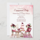 Floral Engagement Party voor de Waterverf Burgundy Kaart (Voorkant)