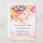 Floral Engagement Party voor moderne kleurrijke Wa Kaart (Voorkant)