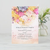 Floral Engagement Party voor moderne kleurrijke Wa Kaart (Staand voorkant)