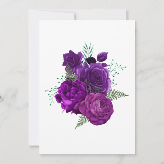 Floral Engagement Party voor Paarse en groene Wate Kaart (Achterkant)