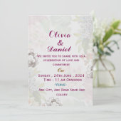 Floral Engels Huwelijksuitnodigingen Kaart (Staand voorkant)