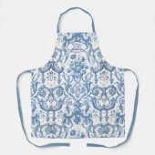 Floral English Garden Blue en White Grandmoeder Schort (Voorkant)