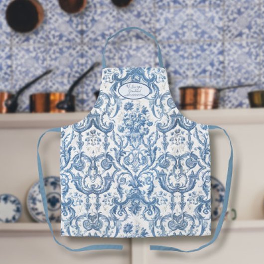 Floral English Garden Blue en White Grandmoeder Schort