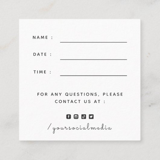 Floral English Setter Dog Appointinder Vierkante Visitekaartje (Achterkant)