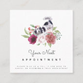 Floral English Setter Dog Appointinder Vierkante Visitekaartje (Voorkant)