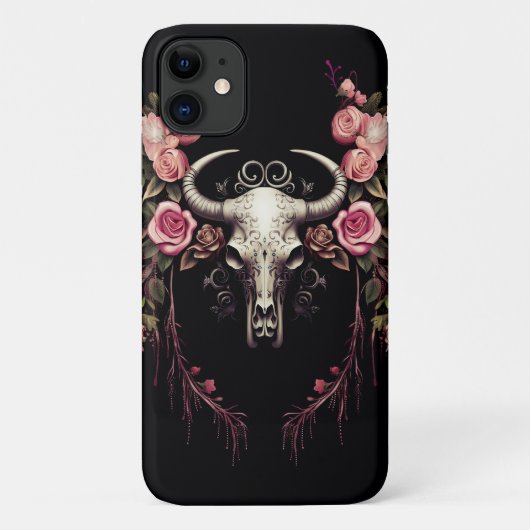 Floral Enigma: Telefoonhoesje voor Gothic Skull Sy Case-Mate iPhone Case (Achterkant)