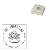 Floral Envelope | Aangepast naam en retouradres Rubberstempel (Gestempeld)