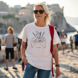 Floral Envelope Line Art Tri-Blend Shirt