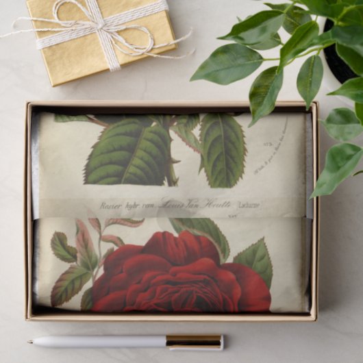 Floral Ephemera Decoupage Red Rose Tissuepapier (Geschenk)