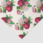 Floral Ephemera Decoupage Roze Roos Cream Patroon Tissuepapier (Detail)