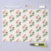 Floral Ephemera Decoupage Roze Roos Cream Patroon Tissuepapier (Craft)
