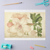 Floral Ephemera Decoupage Roze Witte Rhododendron Tissuepapier (Craft)
