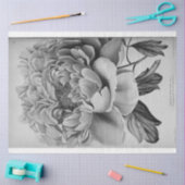 Floral Ephemera Decoupage Zwart Wit pioen Tissuepapier (Craft)