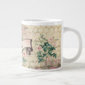 Floral Ephemera met Beehive Pattern en Name Grote Koffiekop (Rechts)